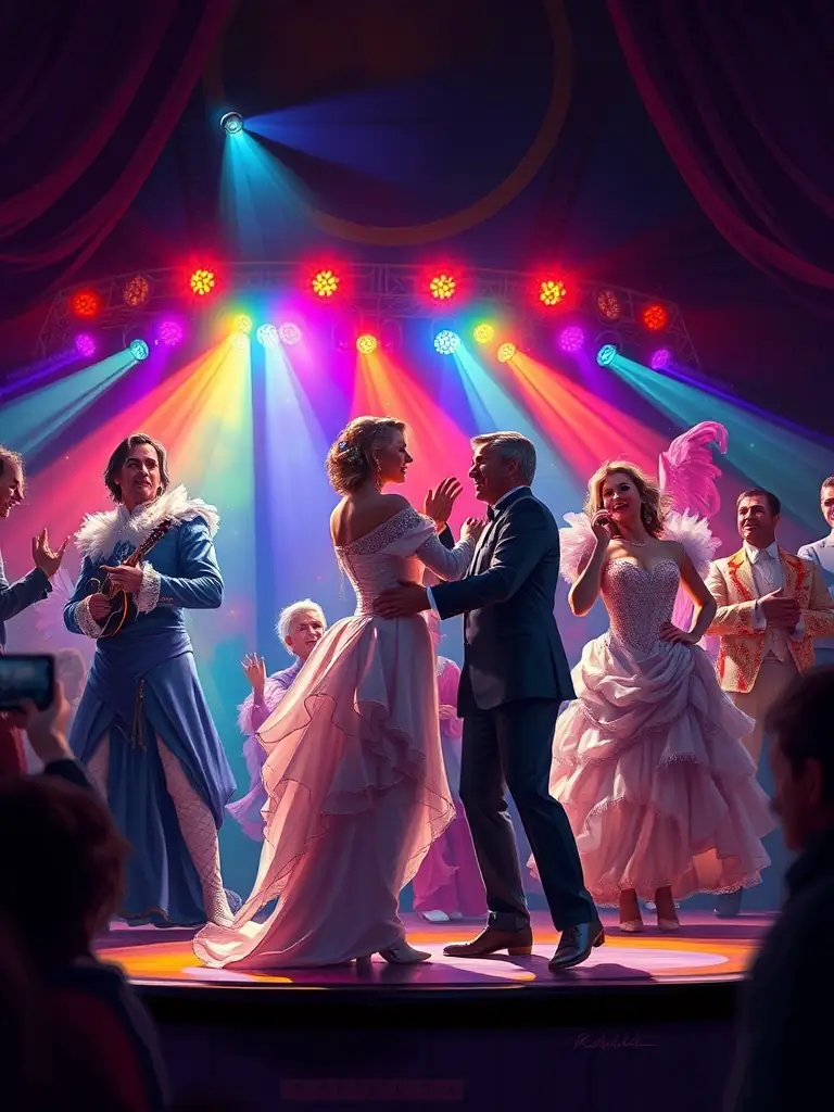 A vibrant image capturing a key moment from one of LES SANS CHAPITEAUX FIXES' recent theatre performances, showcasing the energy and artistry involved.